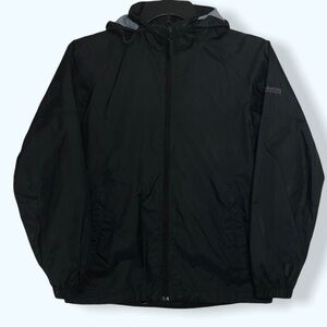 Columbia Black Hooded Zip-Up Rain Jacket Sz Sm